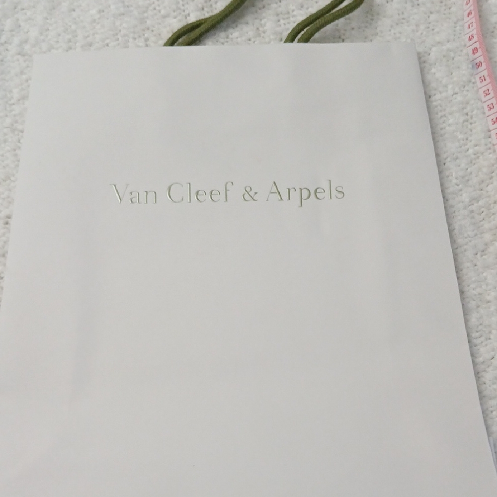 Van Cleef & Arpels White Bag with Green Handles